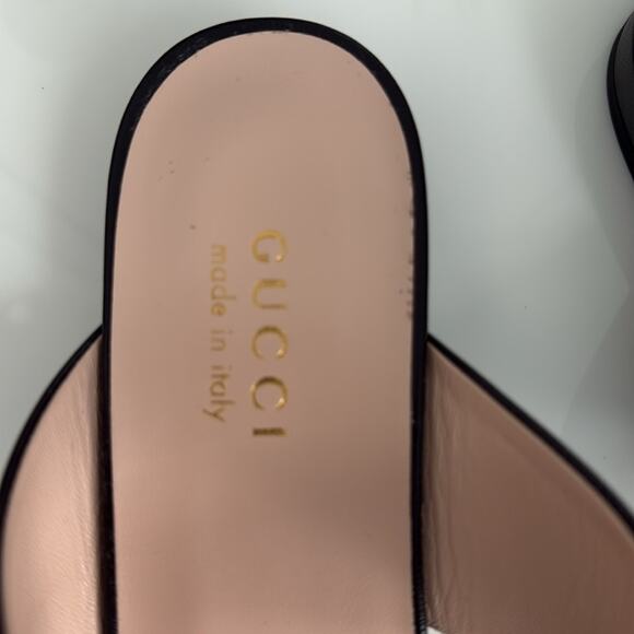 GUCCI Lady Horsebit leather thong sandals - Picture 6 of 8